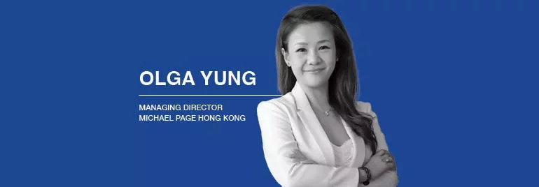 Olga's image in blue background