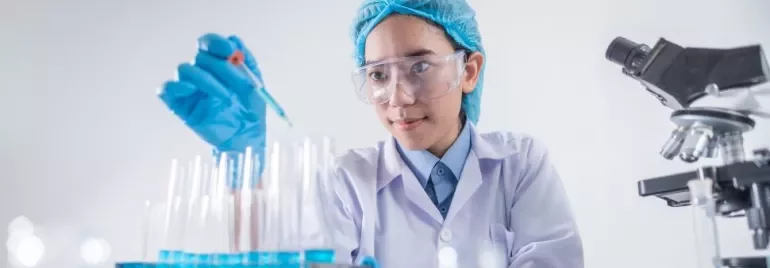 Woman scientist in a laboratory in China